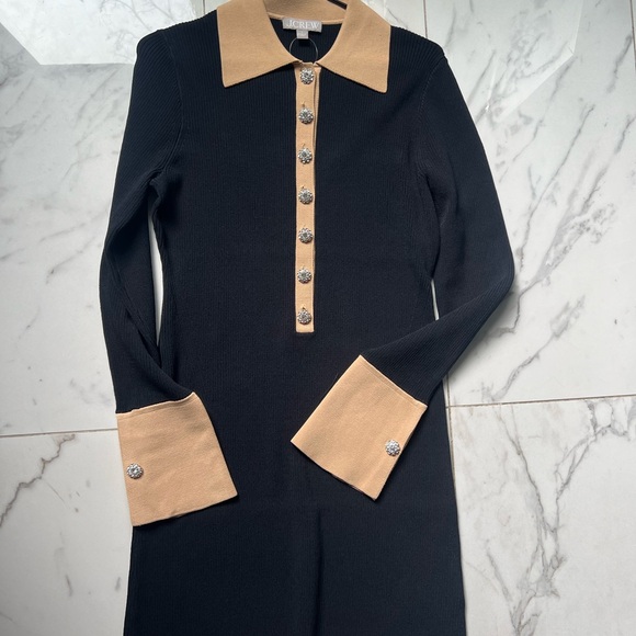 J Crew - Ribbed polo sweater-dress with jewel buttons - Picture 7 of 10